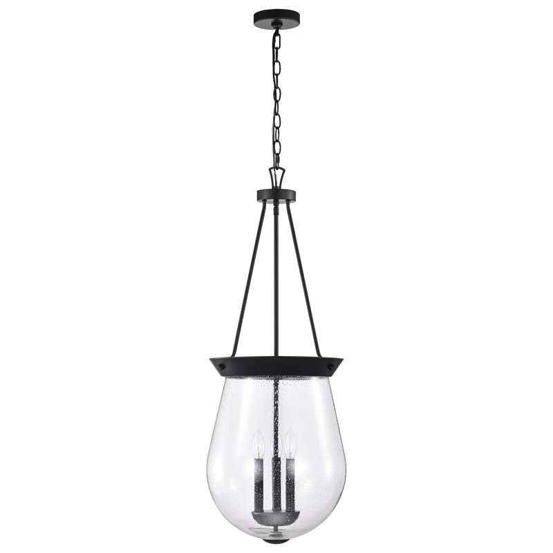 Luminaire suspendu urne 3 lumières Avard, Noir mat