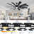 Large 12-blade Outdoor Windmill Ceiling Fan With Light And Remote, Dual-finish Blades, Ideal For Large Indoor & Outdoor Spaces Like Patio, Porch, Gazebo, Garage, Living Room-126011921-114394735-114394737