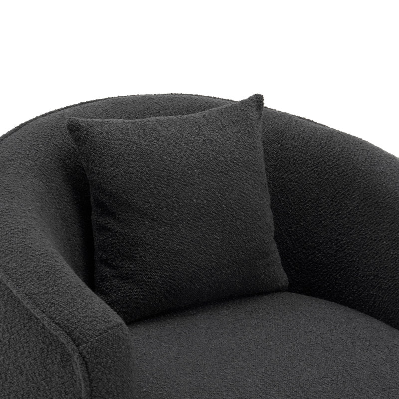 Fauteuil d'appoint pivotant Modern Boucle, Gris foncé