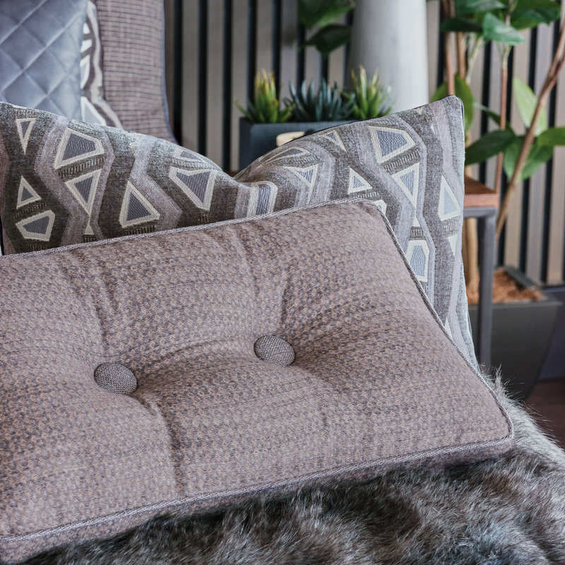 Noah Buttons Reversible Throw Pillow