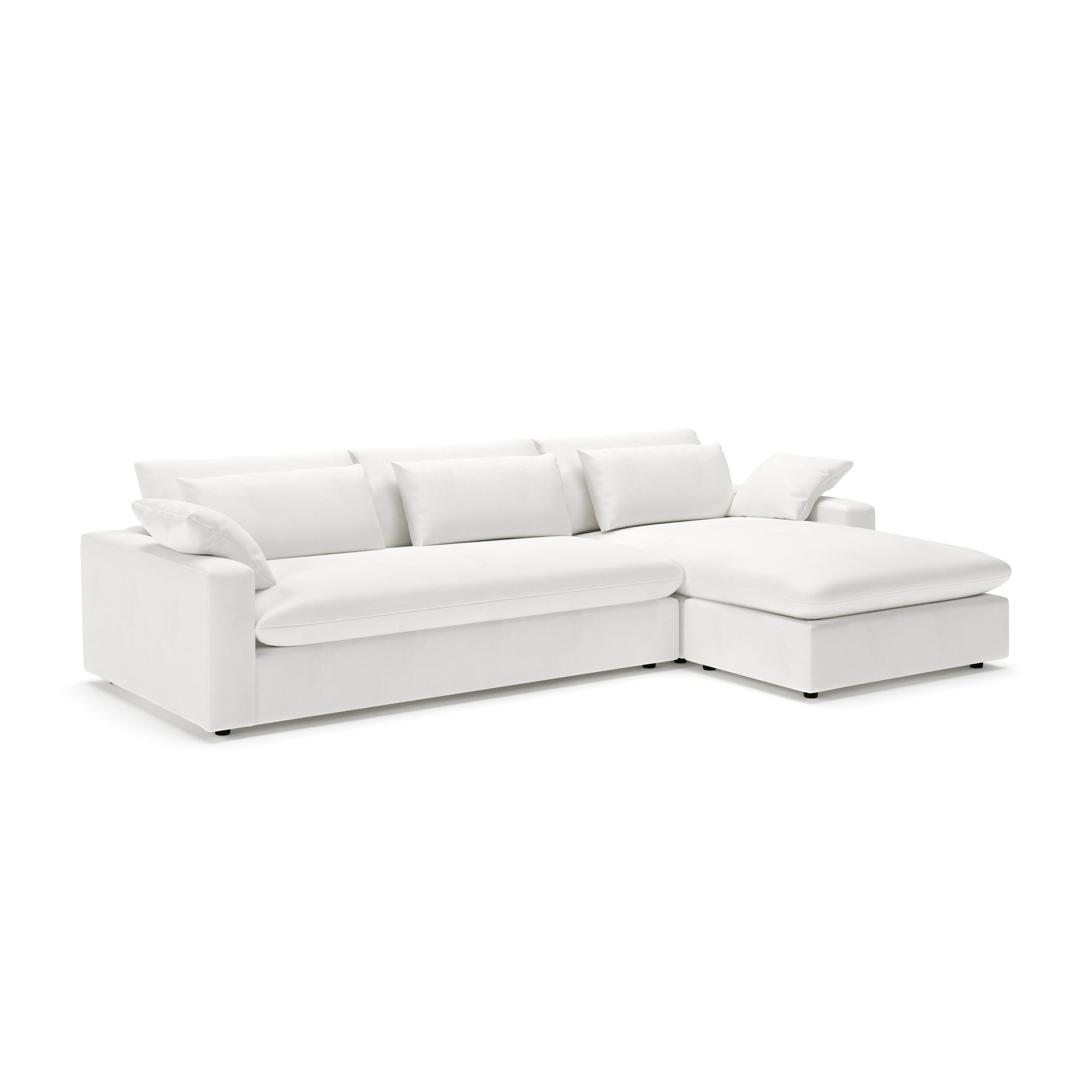 Remy 2 - Piece Upholstered Chaise Sectional, Classic Bleach White Twill, Right Hand Facing