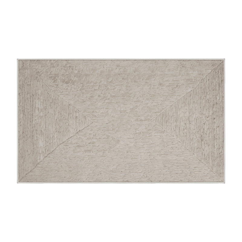 Machine Washable Beige Area Rug, Rectangle 8' x 10'