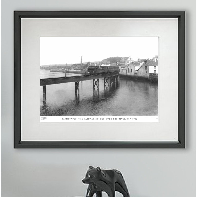 Barnstaple, The Railway Bridge Over The River Taw 1912 - Single Picture Frame Print, 40cm H x 50cm W x 2.3cm D