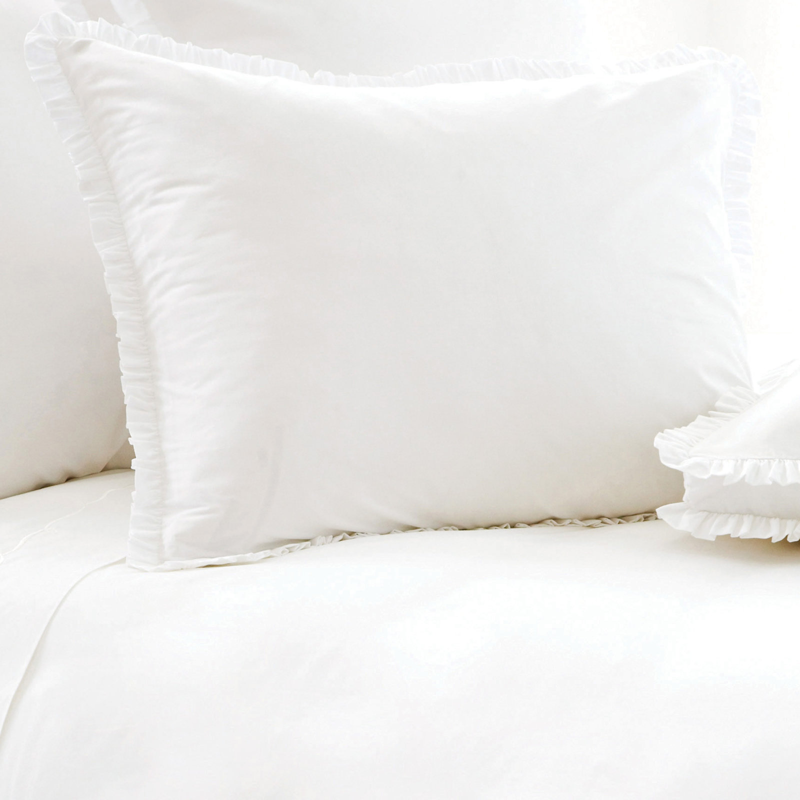 Classic Ruffle White Sham, Standard, White