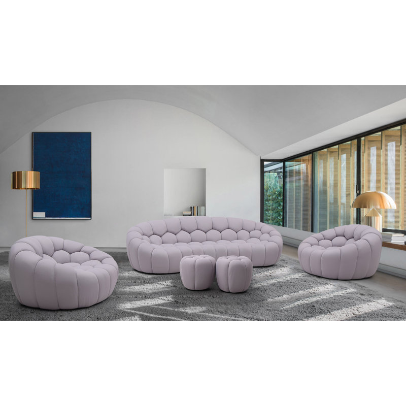 Canapé moderne à 3 places rembourré de 104 po, Microfibre / microsuède gris