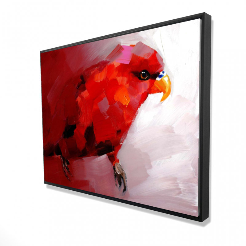 Abstract Red Parrot Print On Canvas