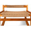 Chaise berçante d'extérieur avec porte-boisson Betsi Vega - Chaise en bois au fini naturel - Utilisation intérieure et extérieure