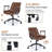 Executive Office Chair Adjustable Leather Mid Back Swivel Office Desk Chair With Padded Armrest 300lbs Load-bearing Computer Desk Chair For Home Office （set of 2 Brown）-2053498453-2052040664
