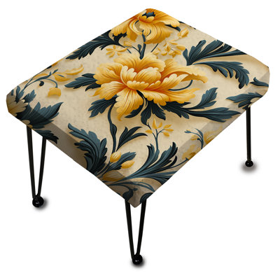 Tribal Damask Accents - Repose-pieds rectangulaire floral