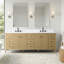 Ensemble de meuble-lavabo autoportant à double cuve 84 po avec plateau en marbre Lavallon-126316240-126316245