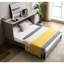 Espace avec rangement de tiroir, matelas pliant et surface de chargement, armoire moderne grise, espace de rangement gris, station de rangement