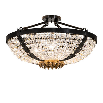 Plafonnier semi-encastré en cristal Chrisanne