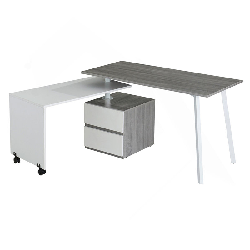 Rotating Multi-Positional Modern Desk; Grey
