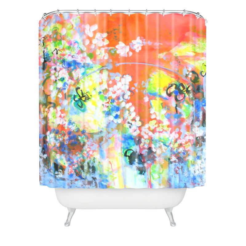 Rideau de douche à simple corail ravie