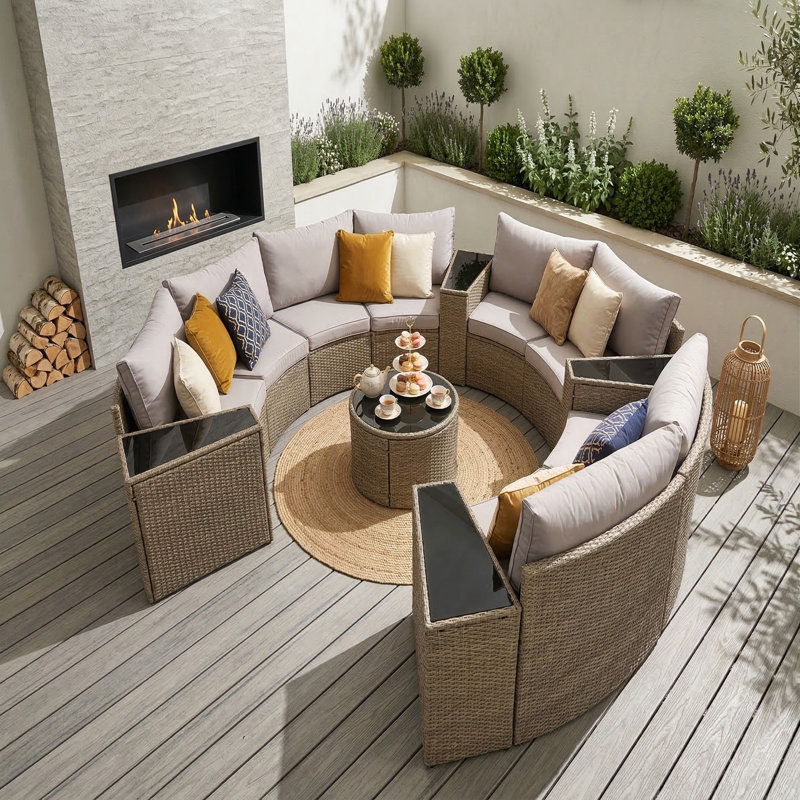 Canapé modulaire demi-lune pour l'extérieur