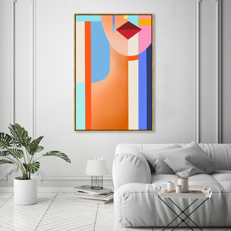 Abstract Shaped Lady III Print, Gold Framed, 45" H x 30" W
