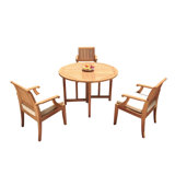 Jaylan Outdoor 4 - Piece Teak Dining Set