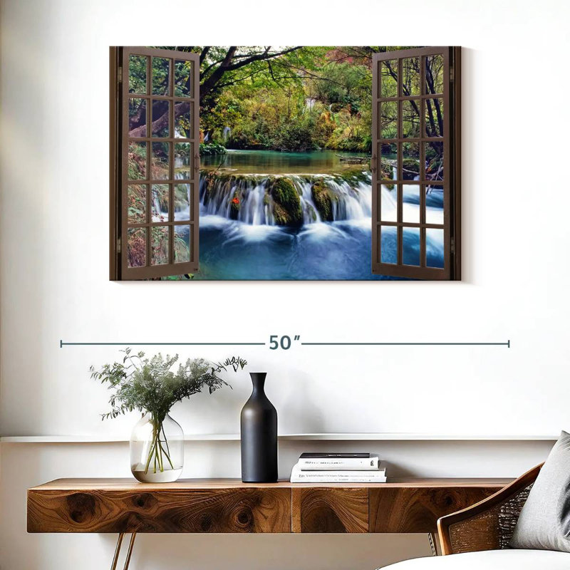 Fenêtre ouverte sur toile, H 26 po x l 39 po x P 1,25 po