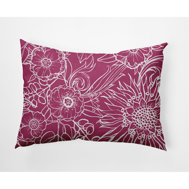 Cuban Flare Print Faux Linen Textured Pillow, Pink
