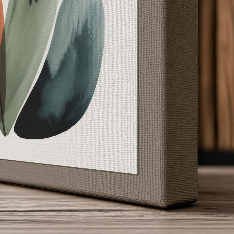 Study in Watercolour Botanical - Wrapped Canvas, 30x20 - 76.2 x 50.8 cm, Taupe Border