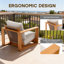 Chaise d'extérieur simple en eucalyptus avec coussins