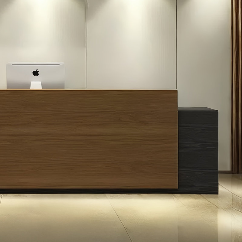 102.36” Elegant Writing Desk, Computer Table & Front Desk, Brown/Black
