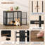 Dog Crate Furniture, 3-Door Wooden Dog Crate with Adjustable Side Door, End Side Table for Small/Medium/Large dogs, Indoor Dogs Kennel -525532099-525532096