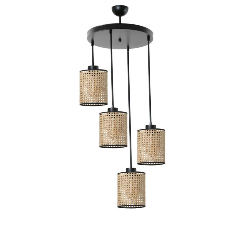 Luminaire suspendu cylindrique à 4 lumières Amalita