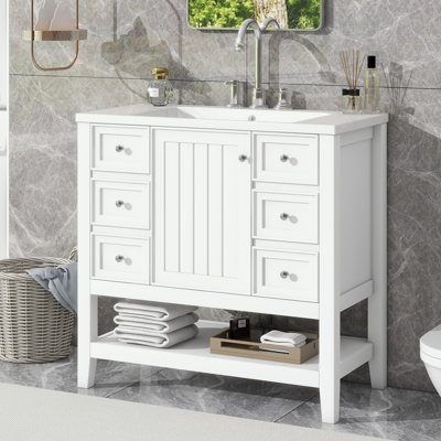Bathroom Vanity With Sink Combo, One Cabinet And Three Drawers
