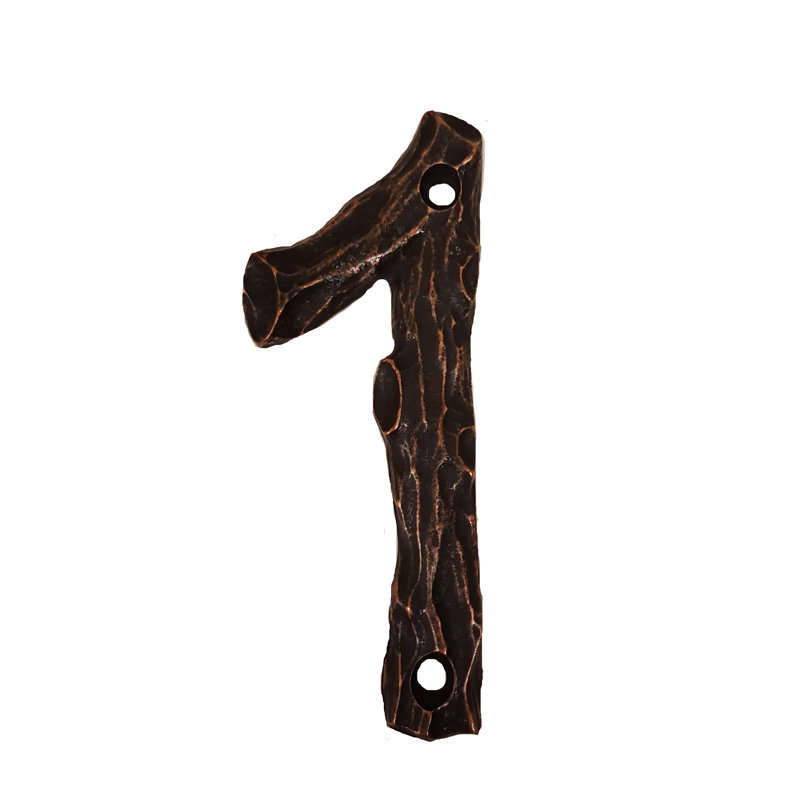 Numéro de maison de 4 po, 1, Bronze huilé