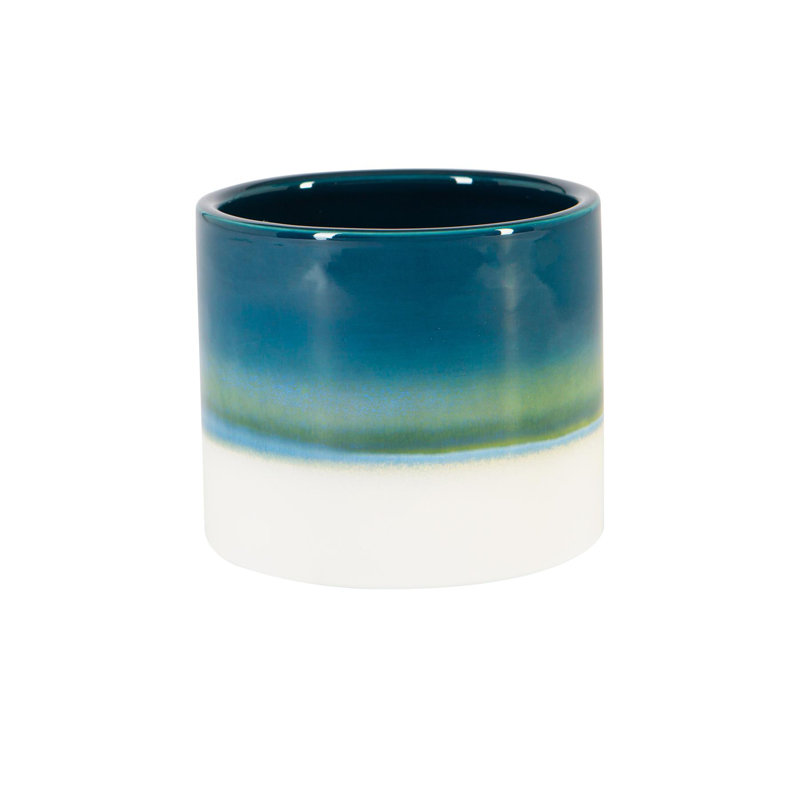Nicola Spring - Reactive Glaze Plant Pot, 9cm H x 10.5cm W x 10.5cm D, Blue
