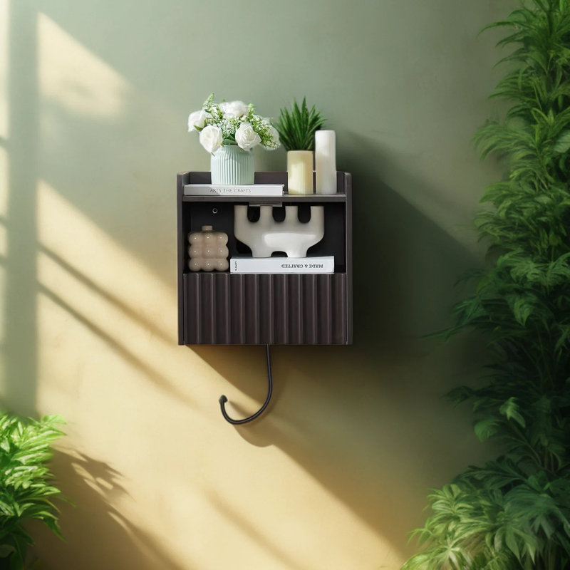 Table de chevet flottante moderne avec tiroir de rangement et tablette de présentation - table de chevet murale pour petits espaces, mobilier de chambre minimaliste