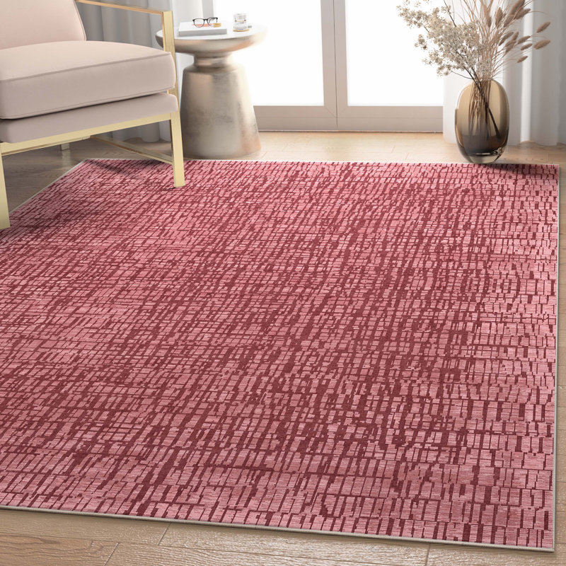 Tapis rouge à motif géométrique moderne Nuzzo Nightscape, Rectangle 9 pi 10 po x 13 pi