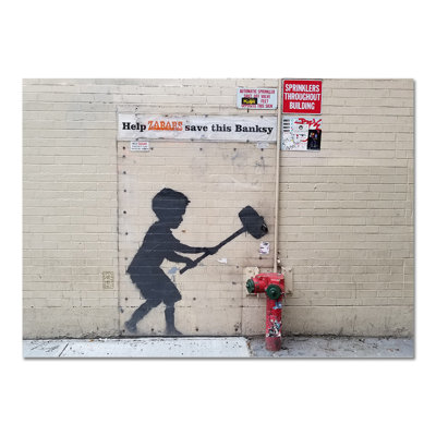 Bambino Martello by Banksy - Rectangle Print on Canvas