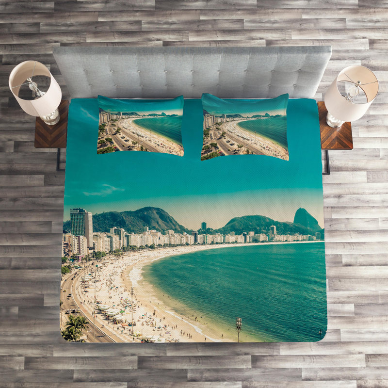 Island Polyester Coverlet, King Bedspread + 2 Shams
