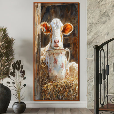 Portrait de vache Engen à la grange - art mural vache