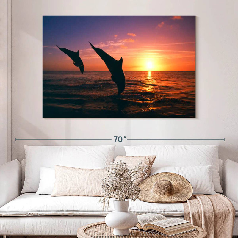 Brampt Dancing Bottlenose Dolphins, 34" H x 51" W