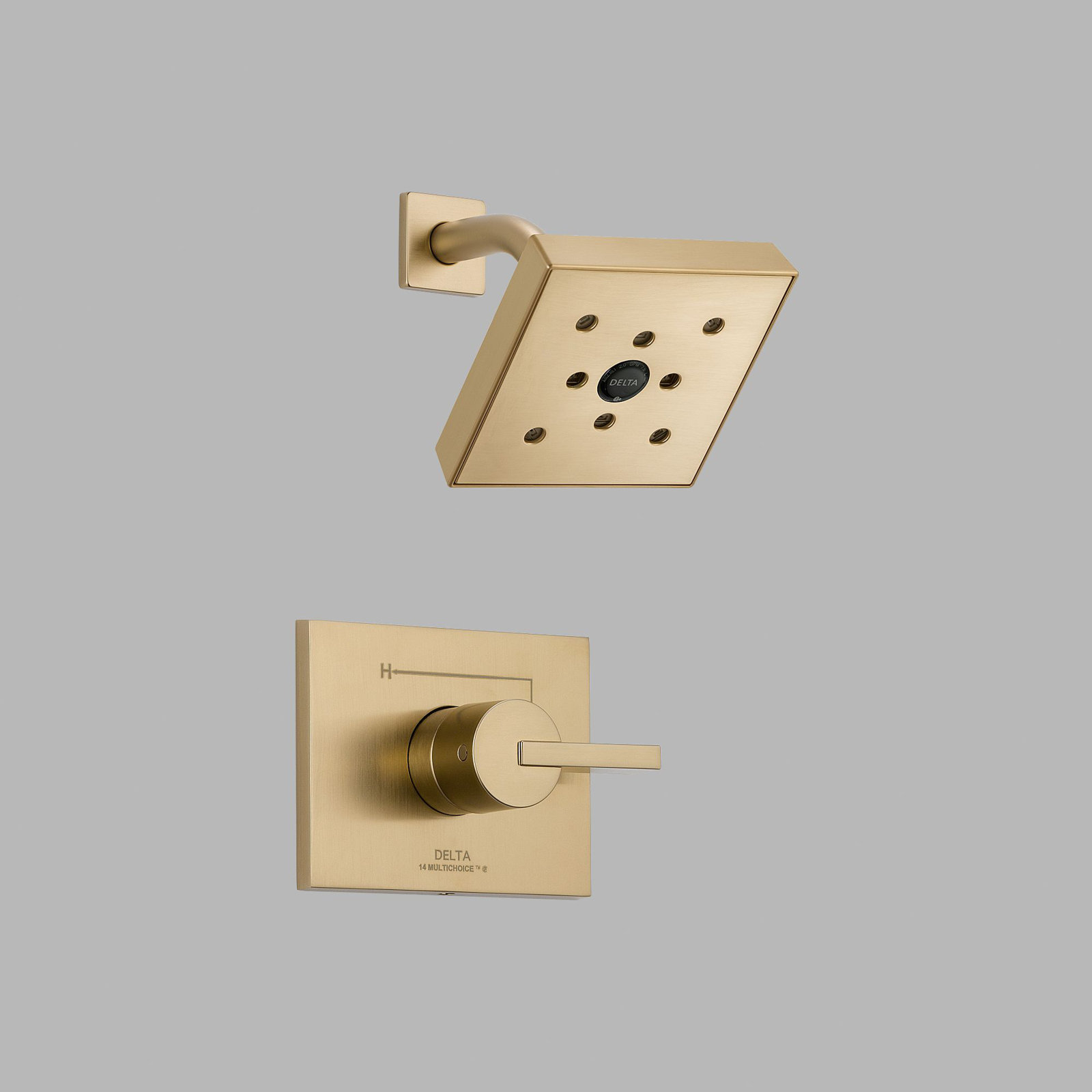 Vero Diverter Shower Faucet Trim with Lever Handle and H2okinetic Technology, Brilliance Champagne Bronze