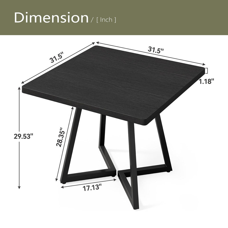 Bureau d'ordinateur carré, table de salle à manger, petite table de conférence, Noir