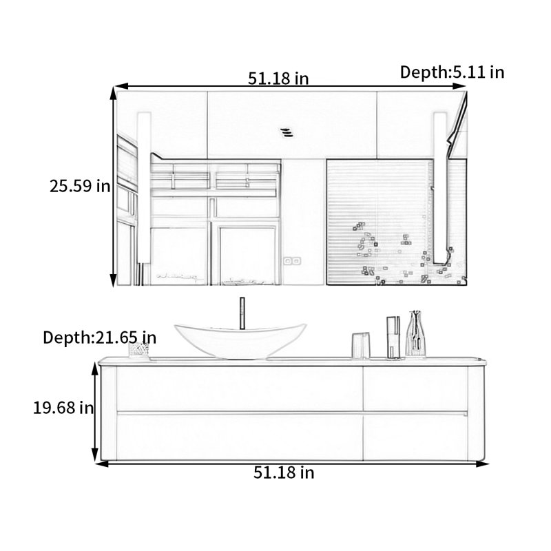 Simple modern rock plate bathroom cabinet