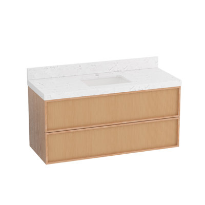 Bibbye 48" Wall Mounted Floating Bathroom Vanity With Single Sink