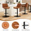 Tabourets de bar réglables et pivotants bruns de 2, hauteur de chaises en cuir PU avec support pour îlot de cuisine, design rustique moderne et stable