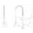 24.8" Modern 2-Function Single Handle Pull Down Kitchen Faucet With Pot Filler-128966329