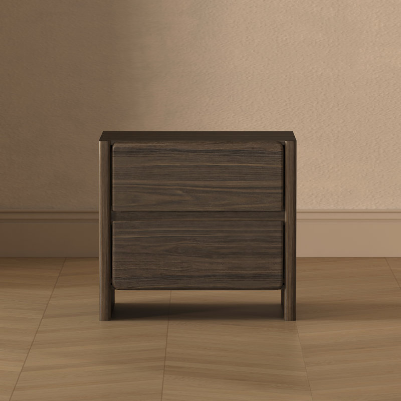 Table de chevet 24 po avec 2 tiroirs Linda, Noyer brun