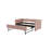 Upholstered Daybed with Trundle,USB Port ,Side Pockets, Modern V-grained backrest Design-1959751824