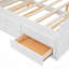 Lit, lit en bois avec tête de lit avec prises de courant, lit extensible avec lit gigogne et trois tiroirs de rangement