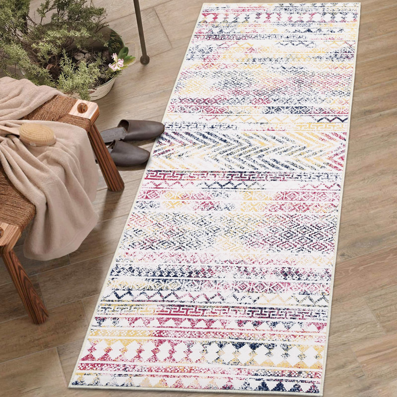 Tapis antidérapant lavable à la machine pour le salon, Tapis de couloir 2 pi x 6 pi
