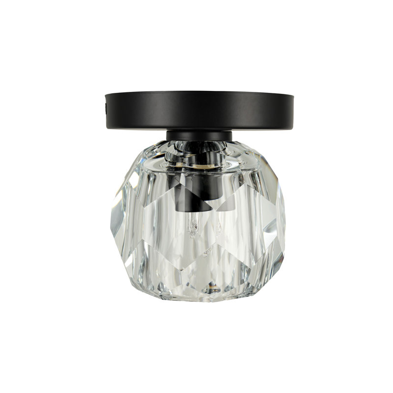 Plafonnier encastré 1 lumière Chateau, Noir mat