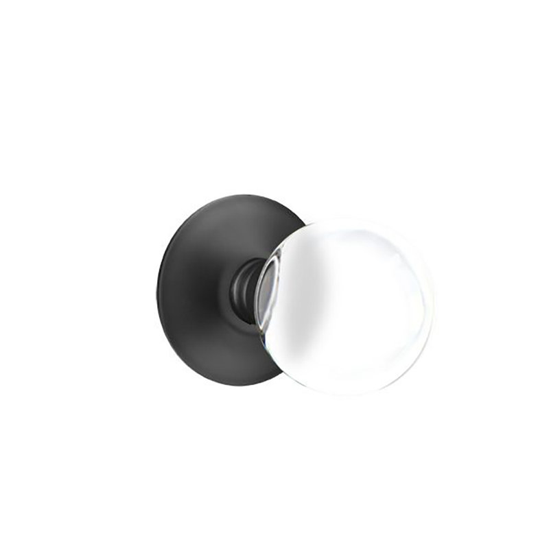 Privacy Bristol Crystal Knob with Modern Rose, Flat Black