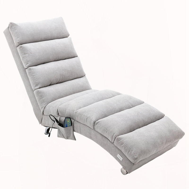Chaise longue rembourrée, Gris clair